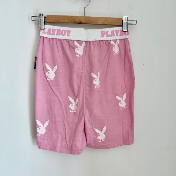 Playboy x Missguided High Waisted Boy Shorts | Size 4 | Pink/White - Picture 6 of 7